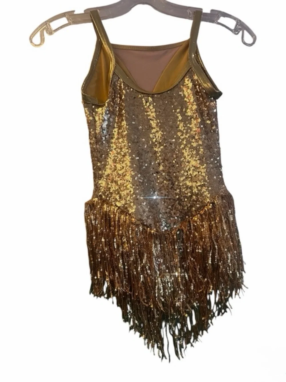 Weismann  “little swing”  Jazz  Gold Sequin Fringe Dance Costume child medium
